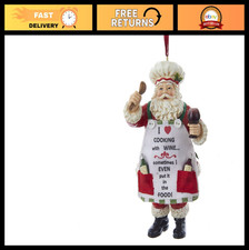 5" Santa Chef Ornament with Wine - Festive Resin Holiday Decor for Christmas Tre