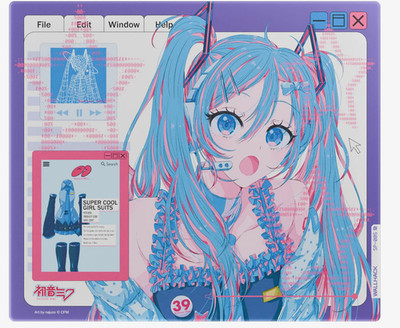 Wallhack SP-005 Miku OS Glass Mousepad IN HAND