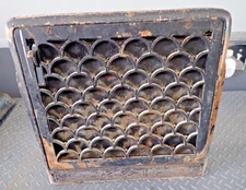 Antique Vintage Victorian Wall CAST IRON Register Grate Heat Vent w/ Damper #4