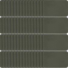 Dunzy 60 Pcs Blank Leatherette Hat Patch with Adhesive 3 x 2 Inch, Gray