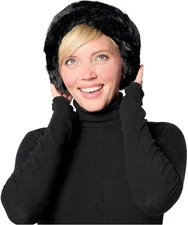 Sprigs Faux Bunny Fur Headband Black