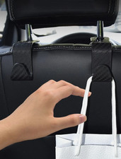 2PCS Carbon Fiber Car Seat Back Hooks Bag Holder Durable - NEW