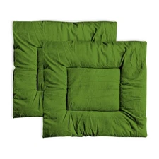 Velvet Floor Mat Puja Aasan Filling Floor Mat Pack of 2 (Green )