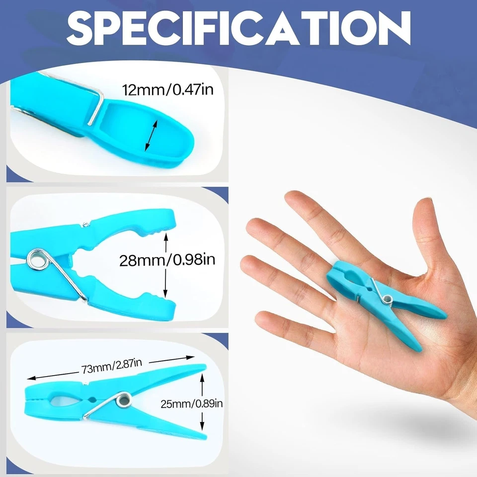 48 paquetes de pinzas de plástico coloridas perchas clips alfileres de ropa de alta resistencia L... Foto 4 de 4