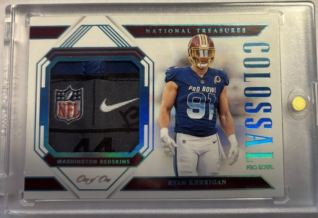 RYAN KERRIGAN 2018 NATIONAL TREASURES 1/1 JUMBO LOGO PATCH SUPER RARE REDSKINS
