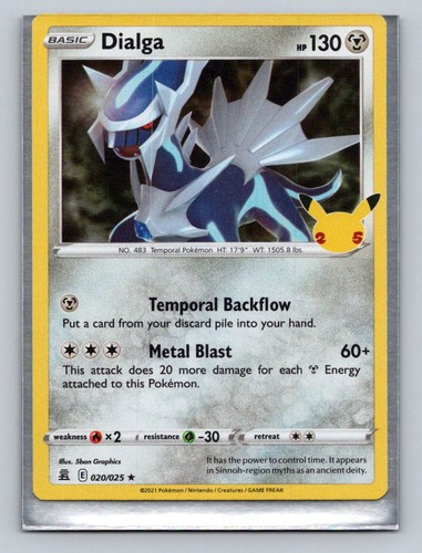 Dialga 020/025 Rare Celebrations Pokemon Holo Near Mint