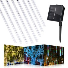 144 LED Solar Lights Meteor Shower Rain Tree String Light Outdoor Garden Party