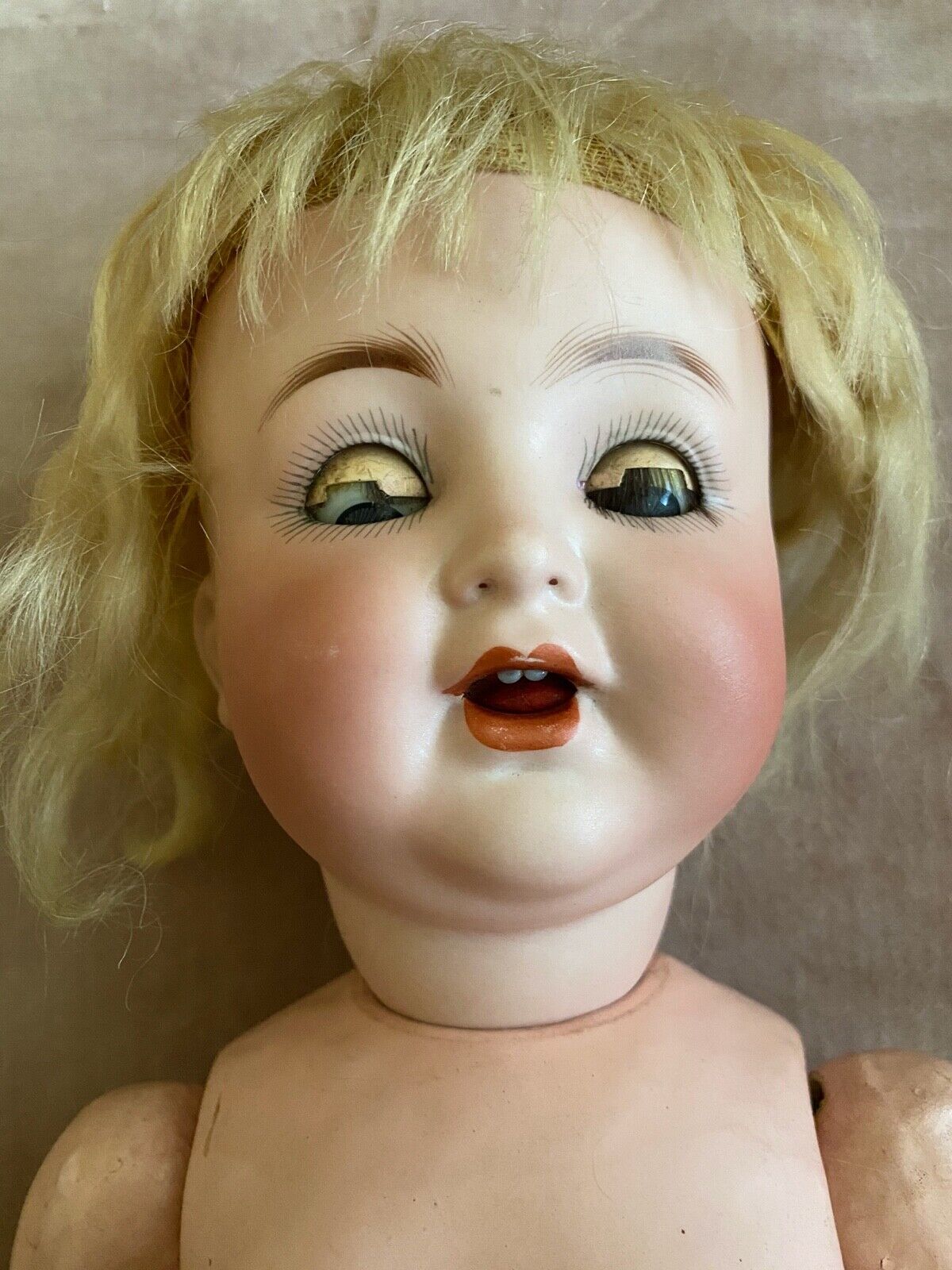 Antique Alt Beck & Gottschalck Baby Bisque Doll 1361 40 Open Mouth 2 Teeth