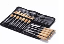 Scalpelli Legno 12pz Sgorbie Coltelli Intaglio Manico Legno Scalpellini