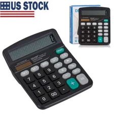 Desktop Calculator 12 Digit Display Battery Solar Basic Big Button Business Home