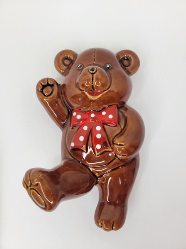 Vintage Porcelain Teddy Bear Handmade In Japan Nursery 6x4 inches - Picture 2 of 5