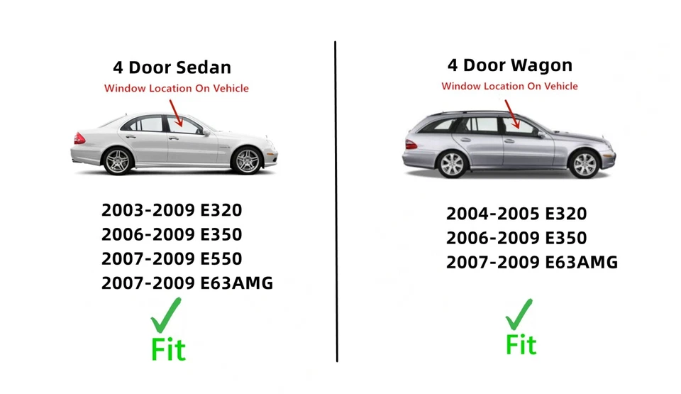 Fits Benz E320 E350 E550 E63AMG Passenger Side Right Front Door Window Glass Foto 4 de 4