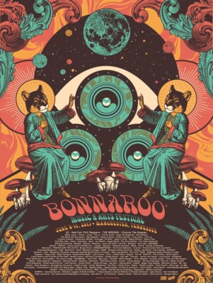 Bonnaroo 6/8-11/2017 Poster Signed & Numbered #/50 A/E Red Hot