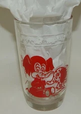 Vintage Kraft Kiddie Cups Childrens Swanky Swig Juice Glass Baby Elephant & Bird