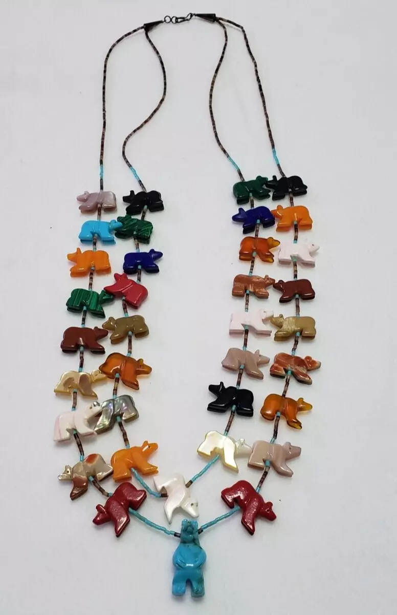 Zuni bear necklace deals