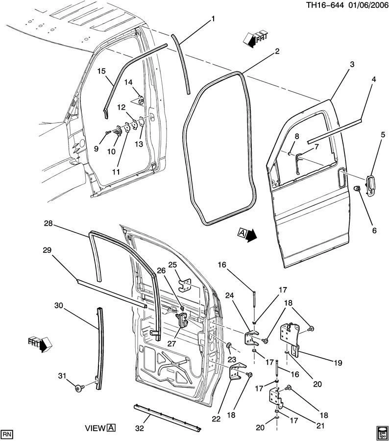 Chevy Express GMC Savana Van Topkick Kodiak puerta delantera OEM resistente al clima 19179733 Foto 4 de 4