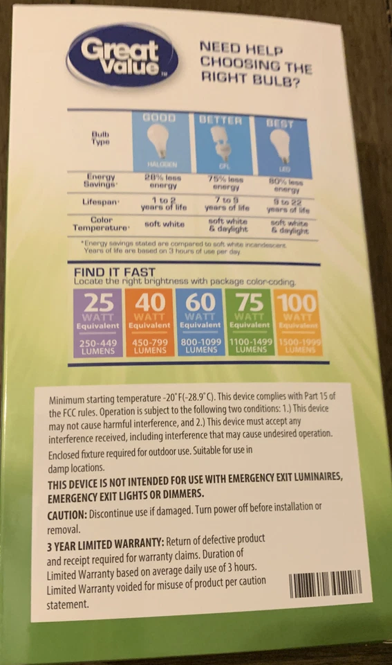 4 LED Bulbs 60W Equivalent Non-Dimmable - Soft White.20,000 Hour Life. - Image 2 of 4