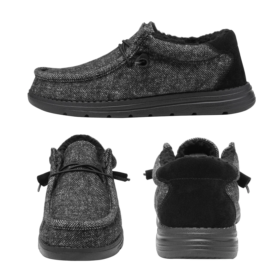 Para hombres Mocasines Informales Zapatos Sin Cordones Cálidos Invierno Botas para Nieve Zapatos Talla Foto 3 de 4