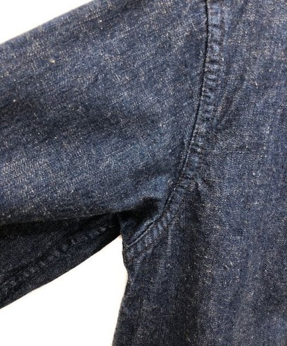 orSlow Shawl Collar Denim Jacket Blue Navy Ladies S 0 Size Pit to pit 18.5" - Picture 7 of 7