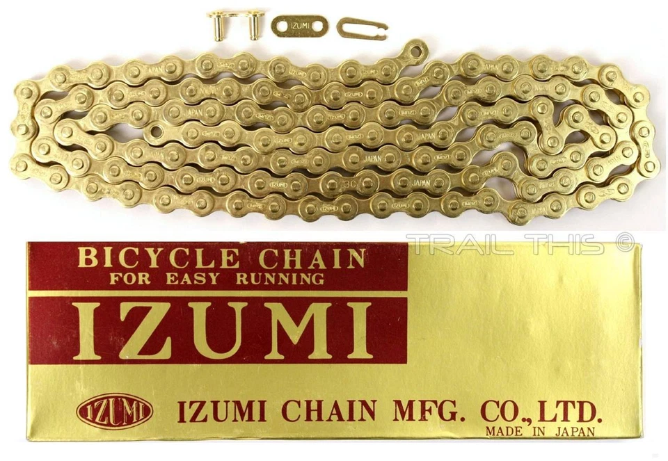 Izumi Gold 1/8" 116L Single-Speed BMX Track Fixed Gear Bicycle Chain