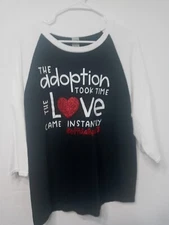 Women's XL black and white The adoption Graphic shirt