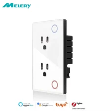 Zigbee Tuya Smart Socket US Standard AC110-240V 15A Socket 2 Port Smart Life APP