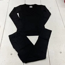 Comfort-U Black Microfiber Fleece 2 Piece Base Layer Set Women's Size Medium NEW