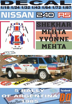 DECAL NISSAN 240 RS S.MEHTA R.ARGENTINA 1985 4th (01)