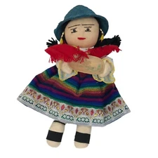 Handmade Rag Doll Latin American Cloth Colorful Souvenir Vintage Folk Art Ethnic