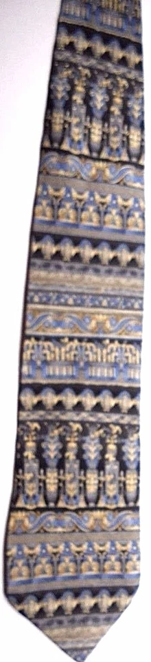 Corbata de seda Dani para hombre 60" X 4" multicolor ingeniosa geométrica con rayas horizontales Foto 2 de 4