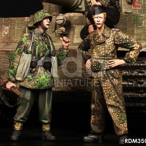 Lot De 2 Figurines Soldat Allemand WW2 En Résine 1/35 - Non Peintes - Neuf