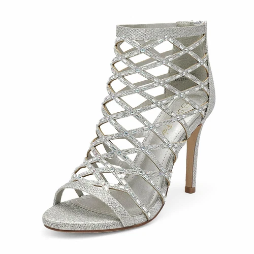 Women Rhinestone Sandals Open Toe Stilettos Heel Open Toe Dress Heel Sandals - Picture 11 of 11