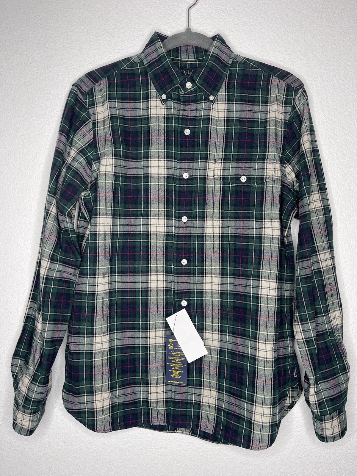 Polo Ralph Lauren Men's Multicolor Plaid Flannel Button Down Shirt Small NWT