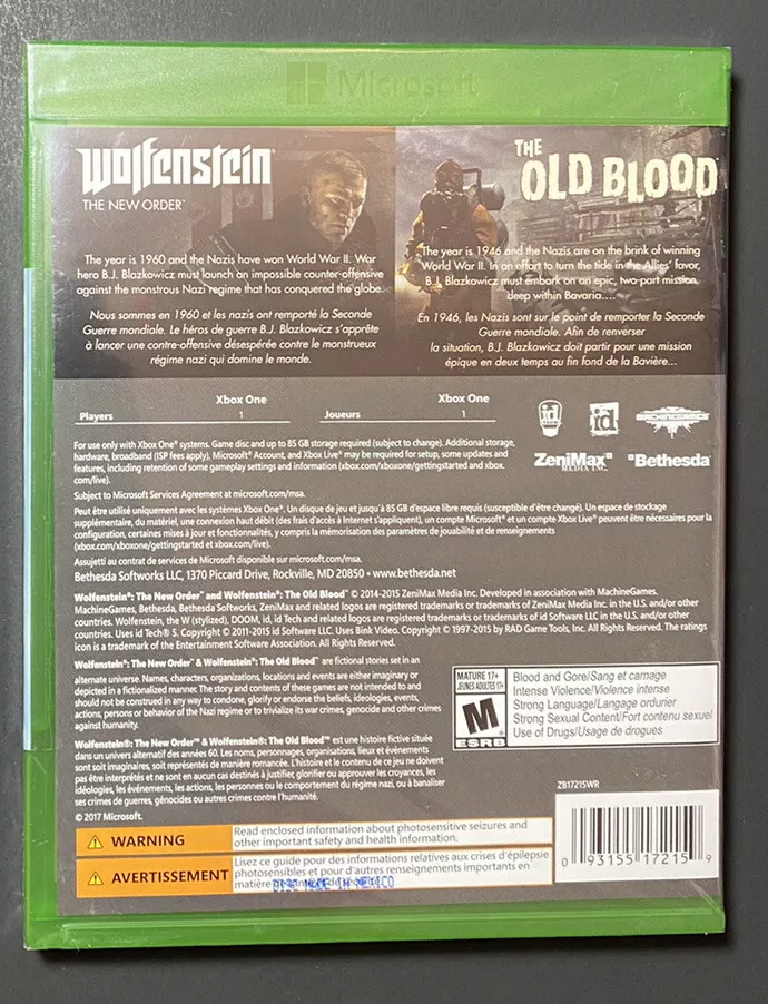  Wolfenstein: The New Order - PlayStation 4 : Bethesda Softworks  Inc: Everything Else