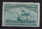 CKStamps: US Stamps Collection Scott#232 3c Columbian Mint H OG Lightly Crease