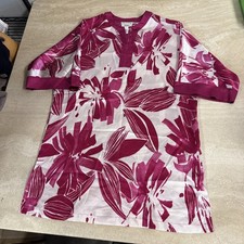 Oscar de la Renta pink and white floral kaftan Medium