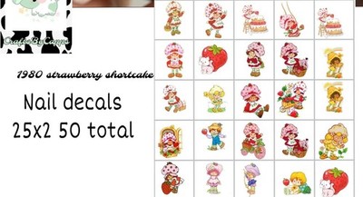 Strawberry Shortcake Waterslide Nail Art Decals Set of 50 Instructions Bonus KC