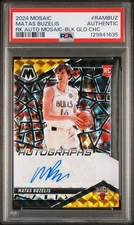 2024-25 Panini Mosaic Matas Buzelis RC Auto Black Gold 8/8 ≈ 1/1 Bulls PSA AUTH