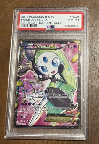 2013 Pokemon Meloetta EX RC25/RC25 Legendary Treasures: Radiant Collection PSA 8