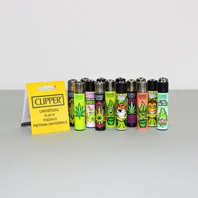 Original Clipper Feuerzeug 15 x Clipper mit Hanfmotive (Weed) Collector Mix