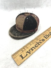 sewing pincushion  hat/cap velvet hand made Victorian antique original 1880
