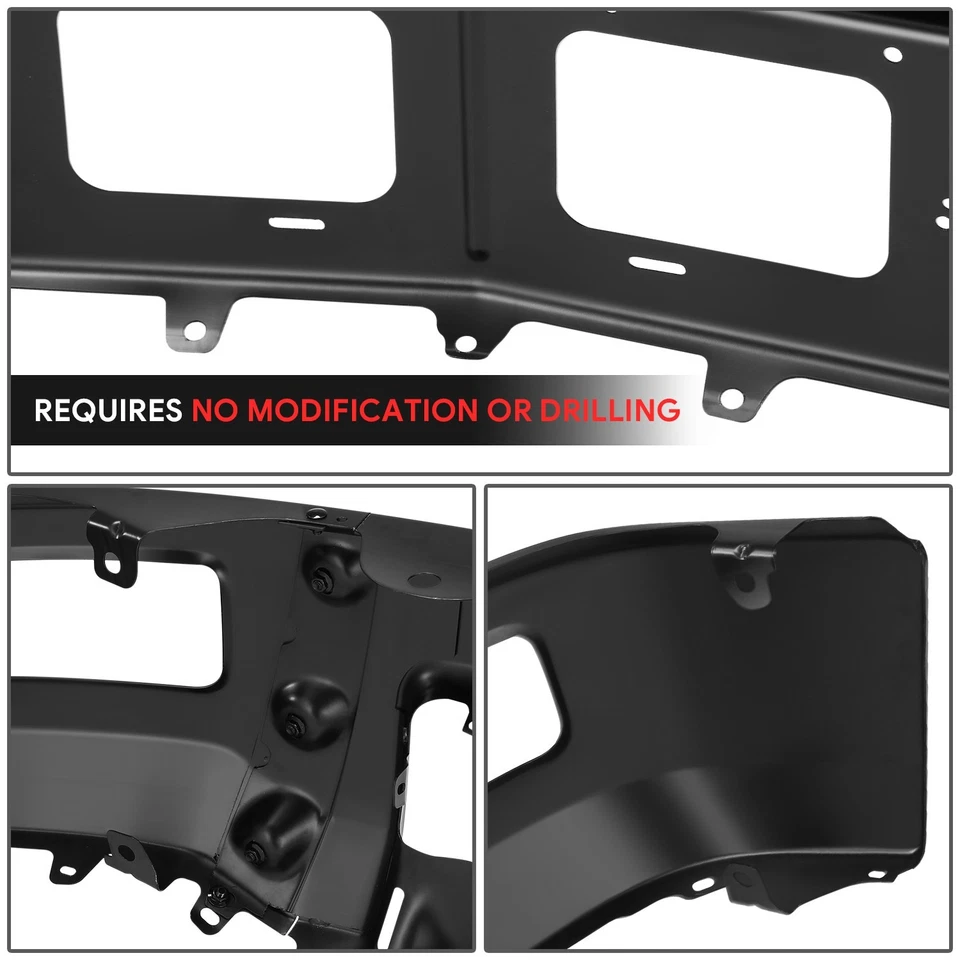 For 14-15 Chevy Silverado 1500 Black Front Bumper Face Bar w/ Fog Light Holes - Изображение 4 из 4