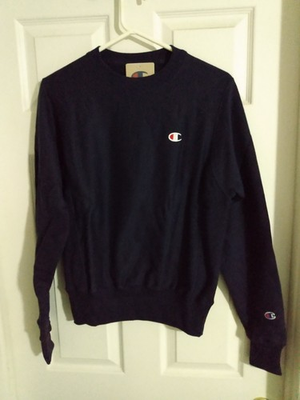 #ad #ad NWT Champion Navy Blue Fleece Long Sleeve Sweatshirt Reverse Weave Men Sz XS $19.99