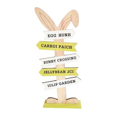 Easter Wooden Ornaments Cute Rabbit Bunny Decorations DIY Craft Spring Sign