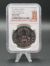 2021 GREAT BRITAIN 5PD QUEEN&rsquo;S BEASTS NGC MS69 DPL GRIFFIN OF EDWARD III