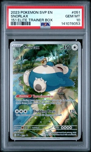 2023 POKEMON SVP EN-SV BLACK STAR PROMO 151 ELITE TRAINER BOX SNORLAX PSA 10