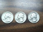 1953‑D Washington Silver Quarter Lot (3 Coins) – 90% Silver – Circulated – Nice