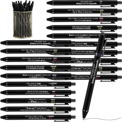 50 Pcs Christian Gifts Bible Verse Pens Bulk Church Gift Religious Scripture New - Afbeelding 12 van 12