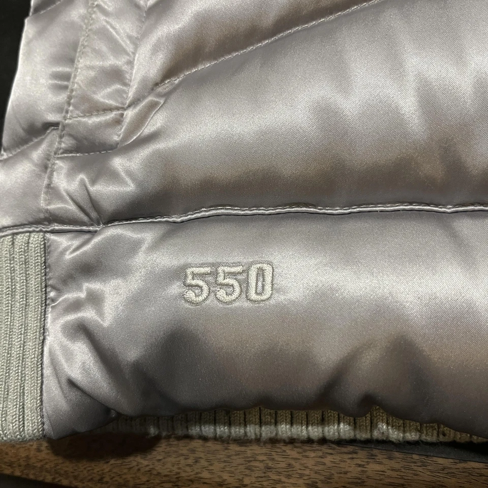 The North Face Vest Womens Nuptse Metallic Silver 550 Down Puffer Hooded Jacket - Image 2 of 4