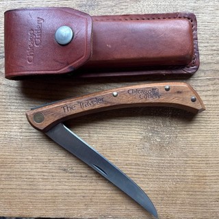 Vintage CHICAGO CUTLERY P25 Traveler Pocket Knife with Sheath USA